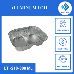 2-Compartment Aluminum Container 800ml