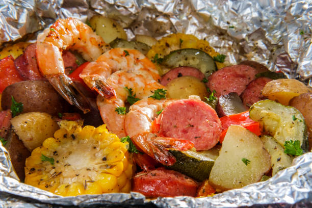 SALT-BAKED SHRIMP IN FOIL: UNLOCKING OCEAN'S TREASURE IN SILVER